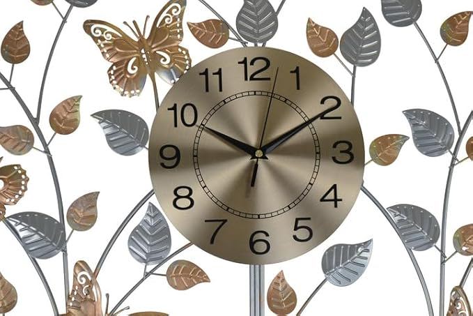Silent Analog Novelty Wall Clock - Gold / Silver / Black