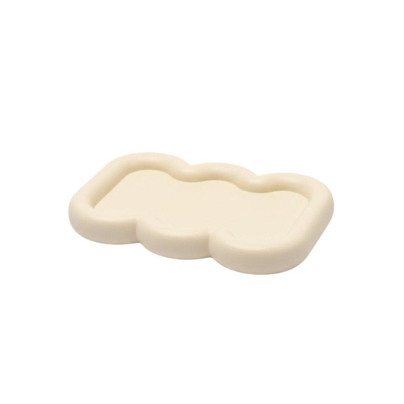 Resin Handmade Curvy Scalloped Trinket Tray - Light Yellow