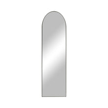 Load image into Gallery viewer, Aluminum Arch Freestanding Ornate Thin Framed Accent Mirror - Black
