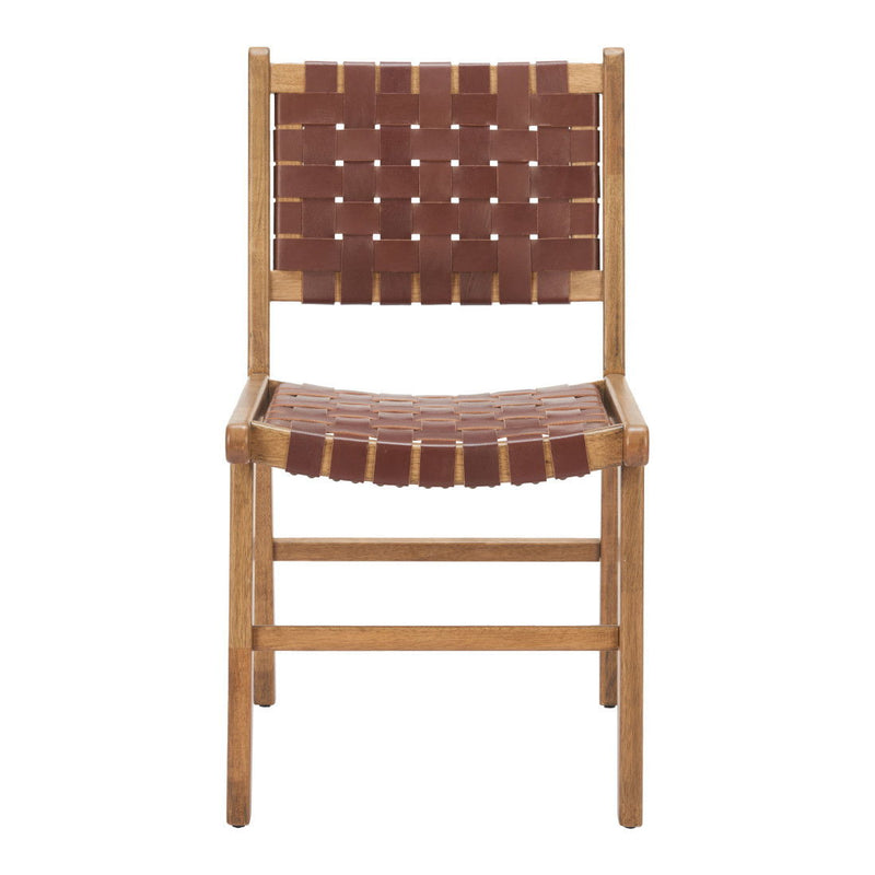 Leather Dining Side Chairs (Set of 2) - Brown