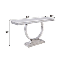 Load image into Gallery viewer, Zander - Printed Faux Marble Top Mirrored Sofa Table - Silver / White
