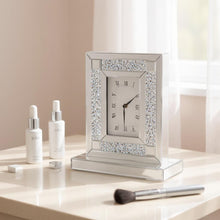 Load image into Gallery viewer, Mirrored Table Clock - Silver / White
