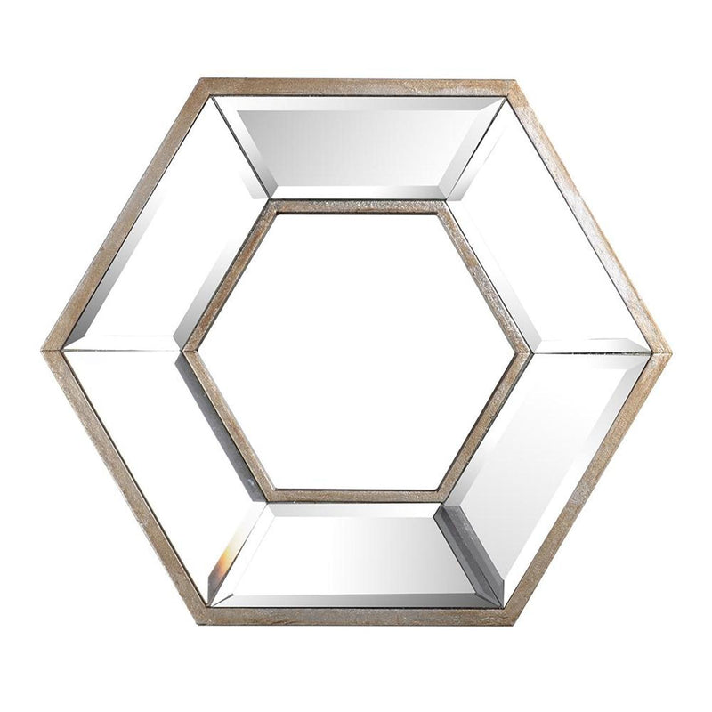 12" Hexagon Wall Mounted Accent Mirror - Silver