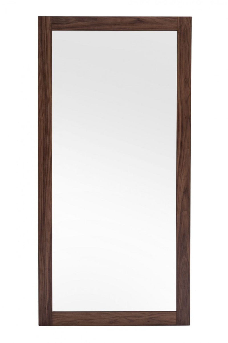 Wood Leaning Framed Accent Mirror - Brown