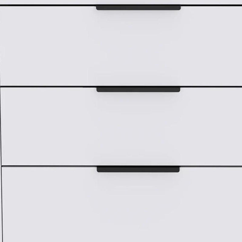 28" Wood Three Drawer Dresser - White