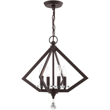 Load image into Gallery viewer, 19" Four Light Metal Dimmable Chandelier With Shades - Bronze
