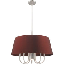 Load image into Gallery viewer, 22" Six Light Dimmable Chandelier With Shades - Nickel
