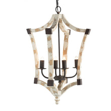 Load image into Gallery viewer, 4 Light Chandelier, Hanging Light Fixture With Adjustable Chain For Kitchen, Bulb Not Included - Cream
