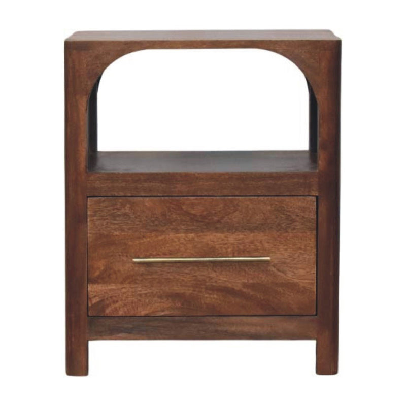 22" Solid Wood Two Drawer Nightstand - Dark Brown