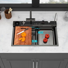 Load image into Gallery viewer, 30" Single Bowl Kitchen Sink With Smart LED Faucet
