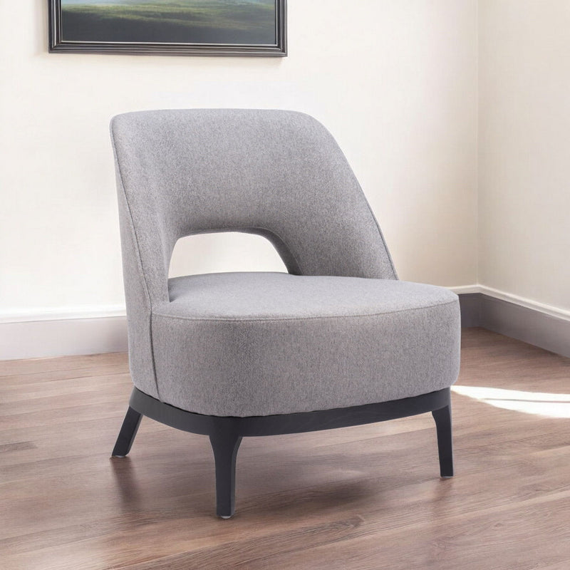 26" Fabric Lounge Chair - Gray And Black