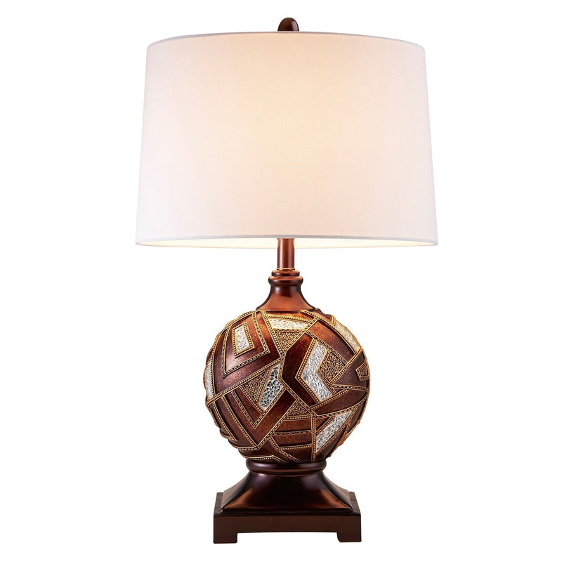 Mosaic Design Table Lamp - Brown Metallic