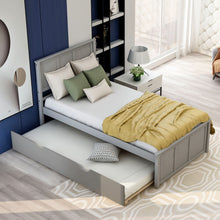 Load image into Gallery viewer, Platform Bed With Twin Trundle And Frame, Twin Size - Gray
