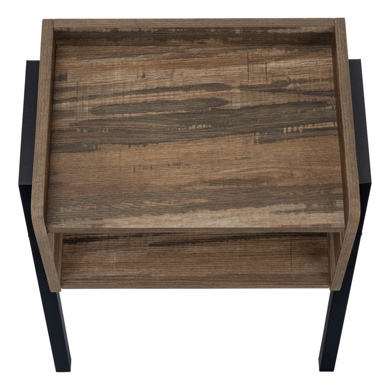 23" End Table With Shelf - Black And Brown
