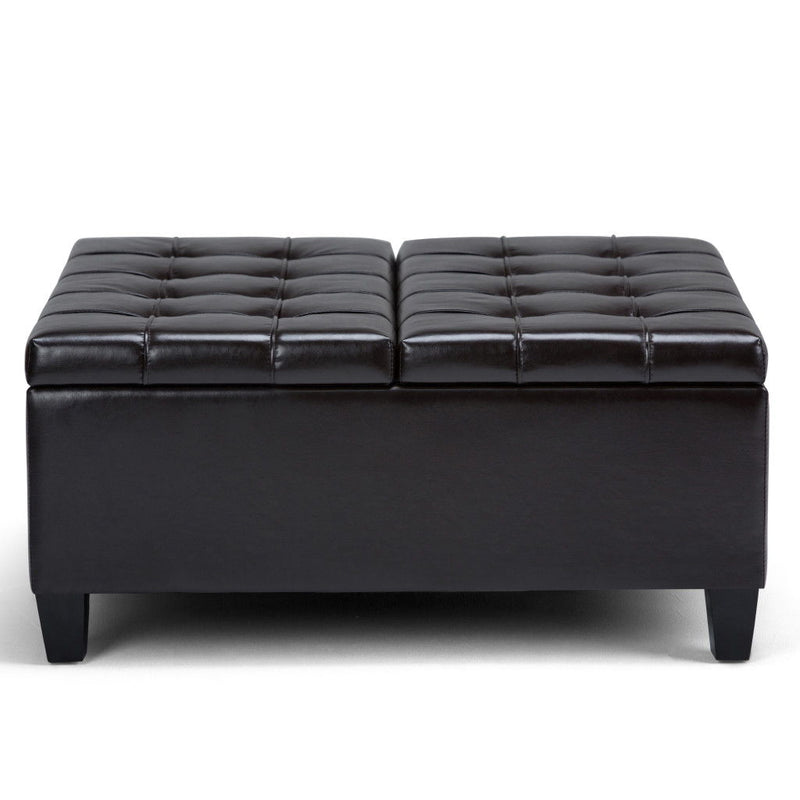 Cocktail Ottoman With Storage - Brown / Espresso
