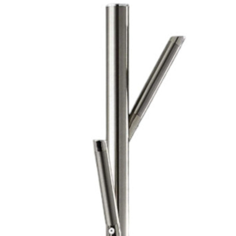 67" Brushed Steel Coat Tree Rack - Silver