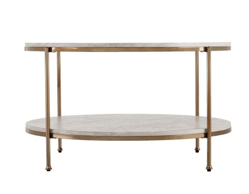 Solid Wood And Manufactured Wood And Metal Square Coffee Table - White