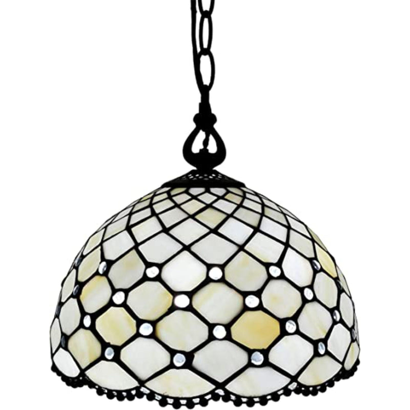 8" Unique Statement Glass Dimmable Chandelier With Shades - Black / White