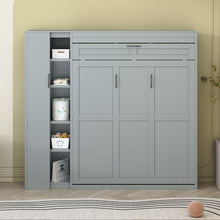 Load image into Gallery viewer, Murphy Wall Bed With Shelves, Wardrobe And LED Lights
