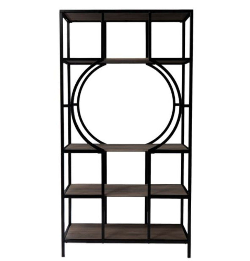 Open Back Four Tier Bookcase With Frame - Black