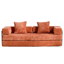 Load image into Gallery viewer, Convertible Floor Sofa Bed With Pillow Back Support Armrest
