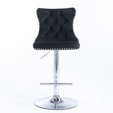 Load image into Gallery viewer, Swivel Barstools Adjusatble Seat Height From 25-33", Modern Upholstered Base Bar Stools With Backs Comfortable Tufted For Home Pub And Kitchen Island (Set of 2)
