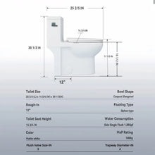 Load image into Gallery viewer, Gloss Tornado Flush 1 Piece Elongated Toilet With Siphonic Side Press, ADA Comfort Chair Height - Gloss White
