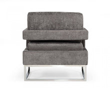 Load image into Gallery viewer, Fabric Arm Chair - Dark Gray And Silver
