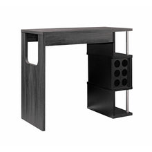 Load image into Gallery viewer, Home Bar Table With Wine Glass Compartment And Three Shelves - Distressed Gray / Black
