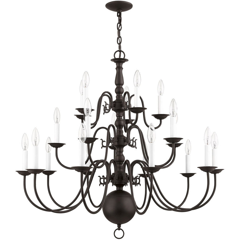 33" Multi Light Dimmable Chandelier With Shades - Bronze