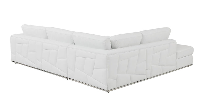 Italian Leather Reclining L-Shaped 2 Piece Corner Sectional - White