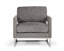 Load image into Gallery viewer, Fabric Arm Chair - Dark Gray And Silver
