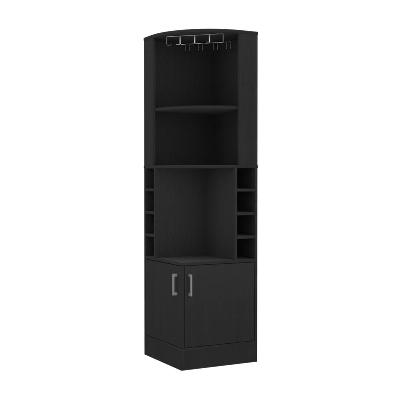 18" Wood Corner Bar Cabinet With Two Doors - Black