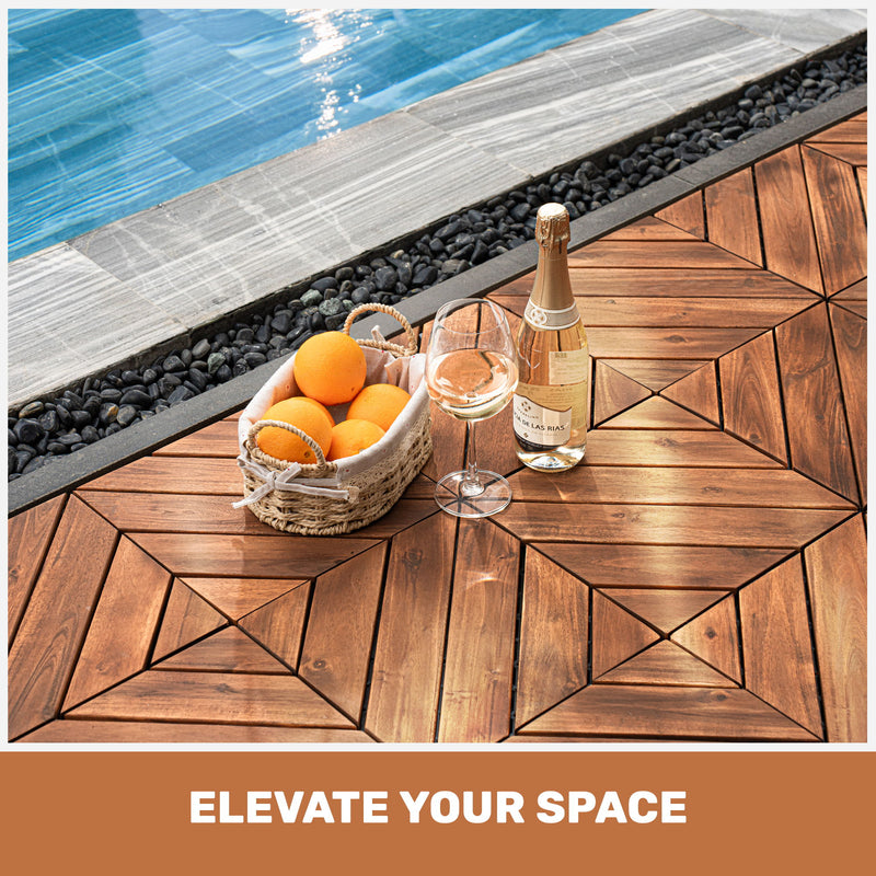 Interlocking Deck Tiles, Diagonal Pattern Outdoor Decking