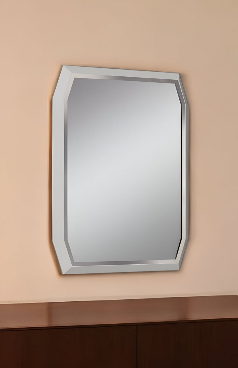 49" Abstract Glass Framed Accent Mirror - Taupe