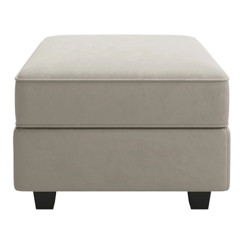 Microfiber Storage Ottoman - Gray / Black