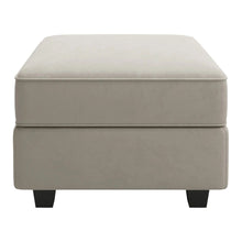 Load image into Gallery viewer, Microfiber Storage Ottoman - Gray / Black
