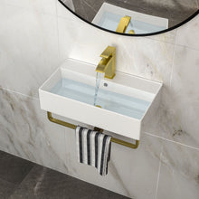 Load image into Gallery viewer, Wall Mounted Rectangular Bathroom Sink With Towel Bar
