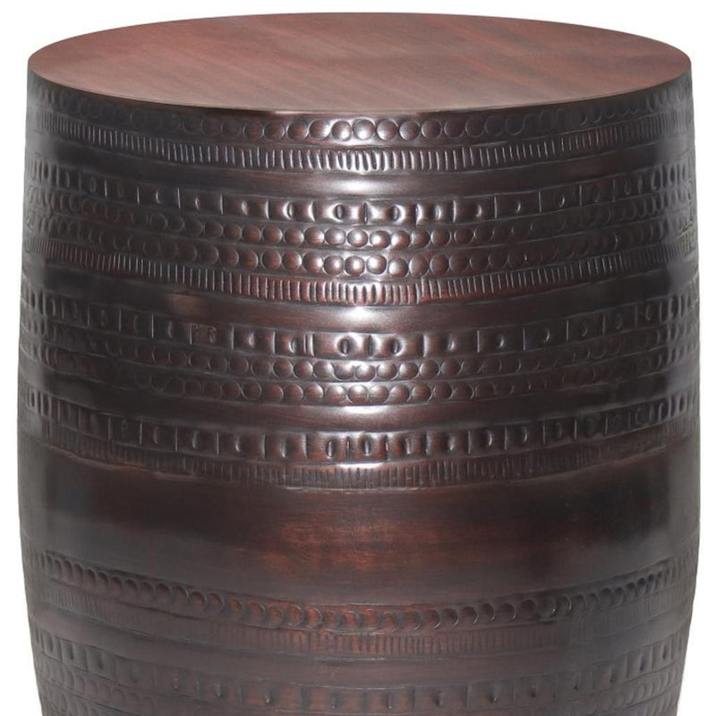 20" Metal Round End Table - Bronze