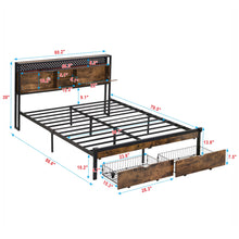 Load image into Gallery viewer, Modern Platform Bed, USB Charging Station, 2 Drawers, LED Lights
