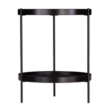 Load image into Gallery viewer, Manufactured Wood And Iron Round End Table With Shelf - Black
