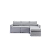 Load image into Gallery viewer, 3 Seat Module Sectional Sofa Couch With 1 Ottoman,Seat Cushion and Back Cushion Removable and Washable,Light Grey
