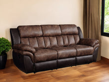 Load image into Gallery viewer, Microfiber Reclining Sofa With Black Legs - Espresso
