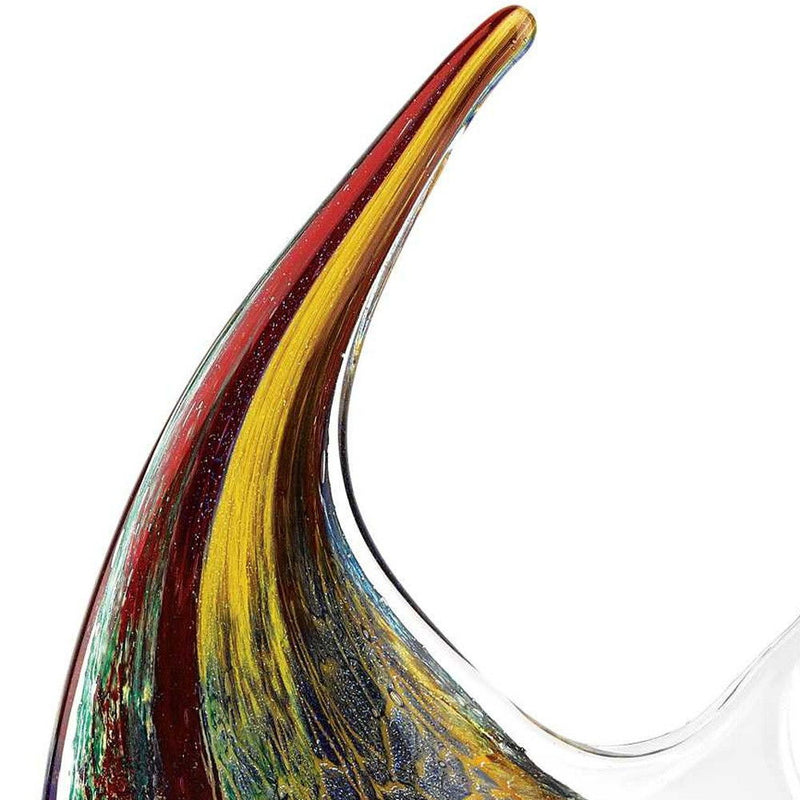 Murano Fish Figurine Tabletop Sculpture - Red / Yellow