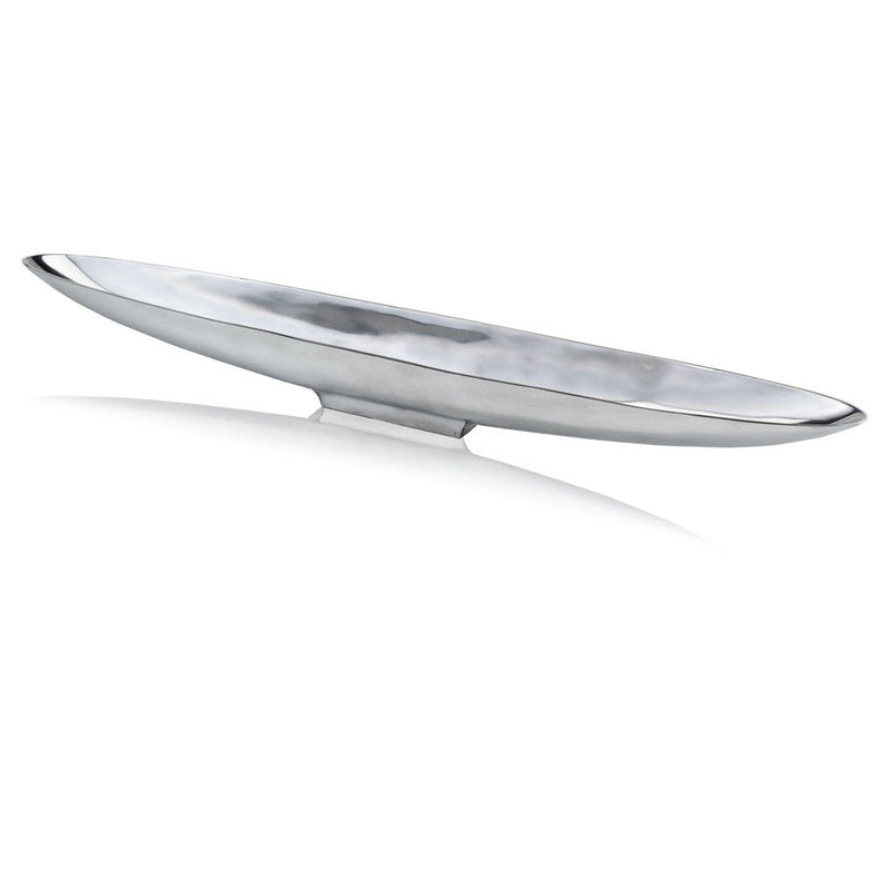 Contempo Shiny Extra Large Long Boat Tray - Silver