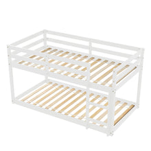 Load image into Gallery viewer, Twin Over Twin Floor Bunk Bed Comfortable - White
