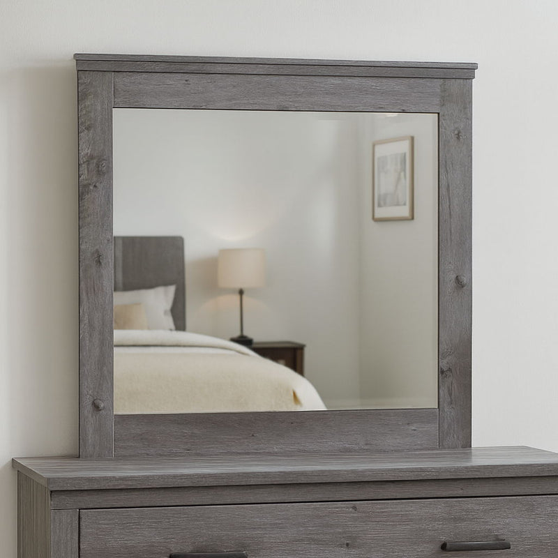 38" Square Framed Mounted Dresser Mirror - Gray