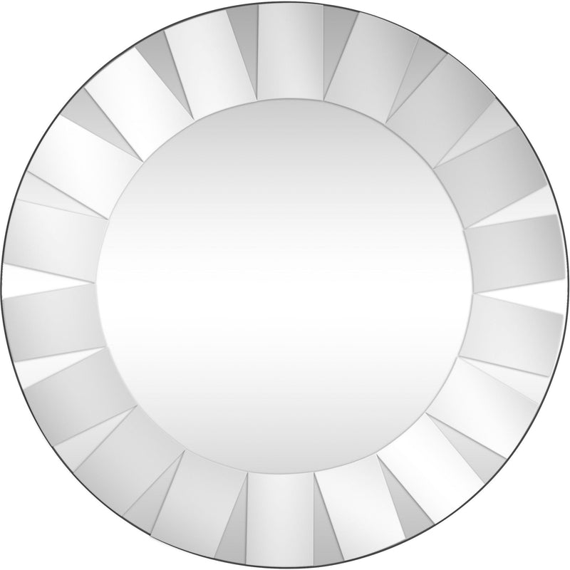 30" Round Glass Framed Accent Mirror - Clear