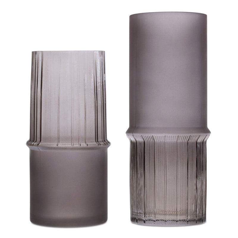 Cylinder Table Vases (Set of 2) - Gray