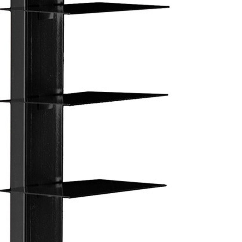 Twelve Tier Narrow Tower Bookcase - Black